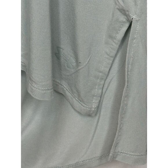 Under Armour L Sage Gray Cutout Back Long Sleeve Yoga Top - Picture 5 of 12
